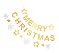 NIYANGLE Bannière de Noël Doré pour Décoration de Fête Intérieure et Extérieure Guirlande Fanion pour Ambiance de Noël