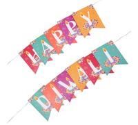 NIYANGLE Bannière en Papier pour Décorations Suspendues de Diwali Décoration Joyeuse de Diwali Maison comme Présent Rentrée pour Célébrer Ambiance Festive