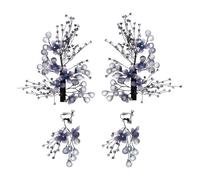 NIYANGLE Barrettes Et Boucles Oreilles Pour Cheveux De Mariage Ensemble Accessoires De Coiffure Pince à Cheveux Décorative