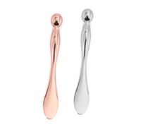 NIYANGLE Bâtons Applicateurs Crème Yeux 2 Pièces Petit Format En Métal Inoxydable Massage Visage Anti-poches Contour Des Yeux Beauté Quotidien Rose Doré Et Argenté