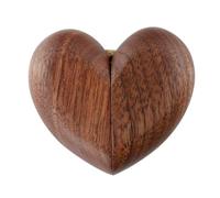 NIYANGLE Boîte à Bagues en Bois Forme de Cœur Rétro Élégante Aimant et Mousse, Rangement Pratique pour Bagues, Boîte Créative pour Demande en Mariage ou Noël, Couleur Café