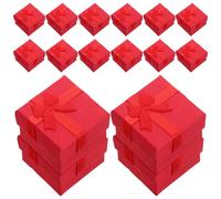 NIYANGLE Boîte à Bijoux Carrée 4X4X1.06 Pouces Nœud Coffret Présent pour Anneaux Fiançailles Bracelets en Carton pour Cérémonie et Événement