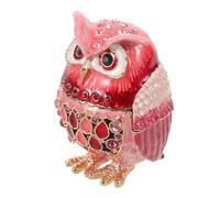 NIYANGLE Boîte à Bijoux Métal Émaillée Chouette avec Charnière Boîte à Trinkets Vintage Ornée pour Rangement Bagues et Boucles Oreilles Décoration de Table et Centre de Bureau