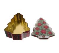 NIYANGLE Boîte à Bonbons de Noël en Fer Forme Sapin avec Couvercle, Protection Solide et Décoration Élégante pour Occasions Spéciales et Boutiques