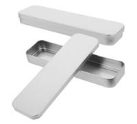 NIYANGLE Boîte à Crayons en Fer Blanc 2 Pièces Multifonctionnelle Compartiment pour Gommes pour Étudiants Et Bureau 8.1 x 3.7 x 0.9 Pouces Métal Solide