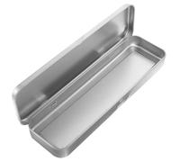 NIYANGLE Boîte à Crayons Métallique en Fer-Blanc Rectangulaire 21,5x6x2 Cm, Trousse en Métal Couvercle, Étui Porte-stylos Compact pour Étudiants, Rangement Papeterie Solide et Pratique