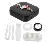 NIYANGLE Boîte à Lentilles De Contact Flamingo Elements Petite Étui De Rangement Cosmétique Portable pour Femme