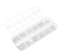 NIYANGLE Boîte de Perles Métalliques pour Manucure Compartiments Décorations Ongles DIY Acier Charme Nail Art et Facile à Coller Accessoires Manucure pour Usage Professionnel et Maison