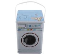 NIYANGLE Boîte de Rangement Métallique Bleue pour Dosettes de Lessive, de Machine à Laver avec Poignée, Hermétique et Portable, Organisateur pour Capsules de Lessive et Mini Machine