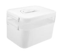 NIYANGLE Boîte De Rangement Pour Kit Et Outils De Manucure Taille Moyenne Plastique Pp Blanc Poignée Portable Pour Stockage Nail Art Usage Professionnel Et Salon Compartiments Amovibles