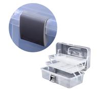 NIYANGLE Boîte De Rangement Pour Outils De Manucure Organisateur Pliable à Mallette Cosmétique Transparente Petite Pour Stockage Pratique Et Fonctionnel