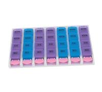 NIYANGLE Boîte Pilulier Hebdomadaire 28 Compartiments Détachable, Plastique Solide, 4 Rangées X 7 Jours, Organisateur de Remède Compact pour Voyage et Rangement Portable