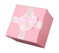 NIYANGLE Boîte Présent Carrée Petite 19X19X14 CM Rose en Papier Solide pour Coffret Festival Coffret D’Anniversaire et Boîte D’Emballage Bijoux pour Mariage et Fête
