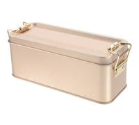 NIYANGLE Boîte Rectangulaire en Fer Fermoir Boîte à Biscuits en Métal Rose Doré de Rangement pour Bonbons et Collations Coffret Présent Décoratif pour Emballage Pâtisserie