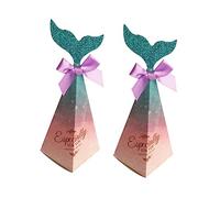 NIYANGLE Boîtes De 25 Pièces mariage marivaux box boîtes en forme de coeur cadeau de naissance de bonbons pyramide de bonbons cotillons prendre un bain boite de s Sirène