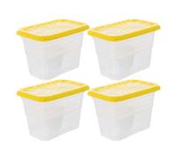 NIYANGLE Boîtier Absorbeur D'humidité Vide 4pcs en Plastique Jaune, Grosse Capacité, Réutilisable et Portable pour Armoire à Chaussures et Bibliothèque en Usage Intérieur
