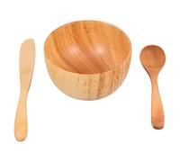 NIYANGLE Bol à Masques pour Mélange de Masque Facial en Bois Résistant Spatule et Applicateur Set 1 Pièce pour Usage Personnel ou Salon de