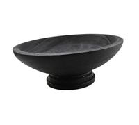 NIYANGLE Bol Bois Décoratif sur Pied Plateau Multifonction pour Fruits Snacks Décoration de Table à Manger Rangement Élégant Noir