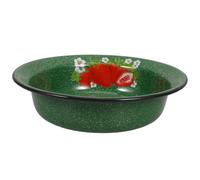 NIYANGLE Bol en Émail Épais 22 Cm Bol à Soupe Profond Vintage Vert à Pois Blancs Décor Fraises Saladier Émaillé Vaisselle la Cuisine Rétro Usage Quotidien et Repas