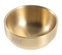 NIYANGLE Bol Sacrificiel Pentagramme en Acier Inoxydable Poli sans Bavure, Décoration D'autel Unique pour Temples et Maisons, pour Rituels et Offrandes