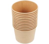 NIYANGLE Bols Jetables en Papier Kraft Pratiques et Polyvalents Lot de 12 16oz pour Salades et Glaces, pour Fêtes et Mariages
