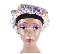 NIYANGLE Bonnet De Bain Élastique Imprimé Chapeau De Respirant Et Bonnet De Mode à Large Bord Cheveux Pour Spa Piscine