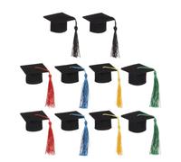 NIYANGLE Bouchons de Bouteille Lors de Fêtes pour Bouteilles de Vin Rouge 10pcs en Feutre de Mini Toque de Diplômé Décoration Chic et Classique pour Présent de Diplôme