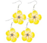 NIYANGLE Boucles D’oreilles Bohème Fleurs en Perles Nacrées, 2 Paires Décoratives pour Femme, Style Vacances, Légères et Élégantes, Accessoire Fête, Bijoux Fantaisie Été