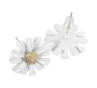 NIYANGLE Boucles D’oreilles Marguerite Blanches en Argenté 925 Clous, Légères et Hypoallergéniques, Bijoux Femmes pour Fêtes et Usage Quotidien, Présent Saint-valentin