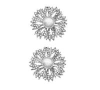 NIYANGLE Boucles de Chaussures Élégantes en Cristaux et Perles pour Filles, Accessoires de Décoration en Alliage Argenté, Faciles à Retirer, pour Photos de Rue