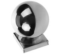 NIYANGLE Boule en Acier Inoxydable 50 MM Base Carrée 80 MM Cache-Poteau de Clôture pour Garde-Corps Accessoire Décoratif pour Poteau de Clôture Remplacement Sécurisé pour Portail et