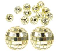 NIYANGLE Boules Disco Dorées à Facettes 24 Pièces 3 CM en Verre Suspendues pour Décoration Sapin Noël Fêtes Mariage Ambiance Lumineuse
