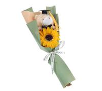 NIYANGLE Bouquet Peluche Décoration de Saison Ours Tournesol, Accessoire Photo et Présent pour Remise de Diplômes, 1 Pièce pour Fête de Fin d'Études