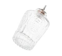 NIYANGLE Bouteille D'amers en Verre Gravé avec Bouchon, Bouteille Rétro pour Cocktails et Absinthe, Accessoire de Bar Décoratif, 1 Pièce, Design Antidérapant, Usage Maison et Bar, 200 ML