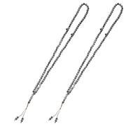 NIYANGLE Bracelet à Enrouler Tasbih 99 Perles en Acrylique Café, Collier Délicat pour Rituels Religieux, Lot de 2 pour Ramadan ou Pratique Spirituelle