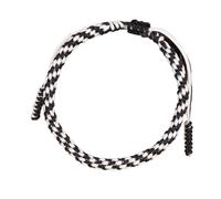 NIYANGLE Bracelet Tressé Noir et Blanc Fait Main, Ajustable, Décoration de Poignet Créative Unisexe, Bracelet Tricoté Artisanal pour Festivals et Présents, Accessoires Mode Femme Homme