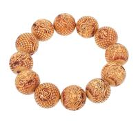 NIYANGLE Bracelet Unisexe en Perles de Bois de Santal Orange Design Confortable, Style Simple et Chic, pour Bureau ou Rendez-