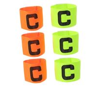 NIYANGLE Brassard de Capitaine de Football avec Lettre C 6 Pièces en Polyester Léger et Anti-Chute pour Matchs de Football en Intérieur et Équipe de Jeunes
