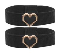 NIYANGLE Bride Élastique pour Chaussures Plates Fille, Bride Anti-desserrage Perles Cœur, Taille Unique, Noire, Accessoire Mocassin Pratique pour Maintien et Confort au Talon, Usage