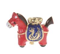 NIYANGLE Broche Cheval du Zodiaque Chinois 2026, Épingle Émaillée Rouge en Métal Argenté, Bijou Léger pour Robe, Veste ou Foulard, Accessoire Féminin pour Nouvel An Feng Shui