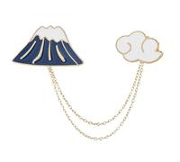 NIYANGLE Broche Dessin Animé en Alliage Léger - Set 2 Pièces Mont Fuji et Nuage - Accessoires Vestimentaires Colorés pour Décoration Vêtements Femmes et Hommes, Épingles à Vêtements