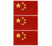 NIYANGLE Broche Drapeau 3d Brodée en Tissu Oxford Rouge, Lot de 3 Pièces, Accessoire Créatif et Multi-usage pour Cérémonies et Tenue Quotidienne des Femmes