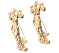 NIYANGLE Broche Élégante en Alliage Doré de Statue Grecque Antique, Symbole de Justice ’équité, pour Costume Professionnel et Chemise Formelle, Lot de 2 Pièces