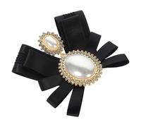 NIYANGLE Broche Femme Élégante de Nœud Perle Simulée et Décoration Scintillante, Design Épingle, pour Chapeaux et Robes Lors de Noël ou Nouvel An