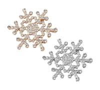 NIYANGLE Broche Flocon de Neige 2 Pièces, Épingles Décoratives pour Ornement Festif, Accessoires pour Vêtements Hiver et Présents