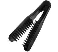 NIYANGLE Brosse à Cheveux Réduisant L'électricité Statique Design Multifonctionnel à Pince Noire en Bois Poils de Sanglier pour Lisser et Coiffer Cheveux Bouclés des Femmes