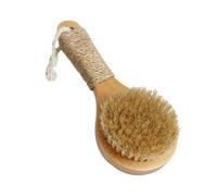 NIYANGLE Brosse de Bain Antidérapante 20Cm en Bois Poignée Courte Brosse Exfoliante Douce pour Bain pour Hommes et Femmes