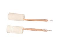 NIYANGLE Brosse De Bain Bois Avec Long Manche Loofah Naturel Exfoliant Doux Pour Nettoyage Du Corps Bois Brut