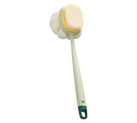 NIYANGLE Brosse de Bain Réversible Dos en Abs et Nylon Vert, Exfoliante et Améliorant la Santé Peau, Design Spécial Manche Ergonomique