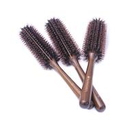 NIYANGLE Brosse Ronde Poils de Sanglier Naturelle Brosse à Cheveux Femmes Manche Bois Ergonomique Démêlage Antistatique pour Brushing et Boucles Adaptée Cheveux Longs et Bouclés